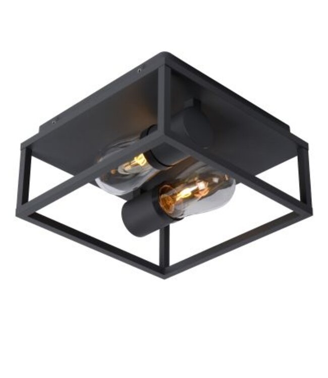 Badkamerlamp plafond zwart 2xE14 IP54