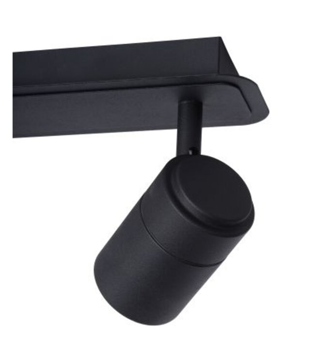 Plafondlamp IP44 2x5W GU10 zwart richtbaar dimbaar