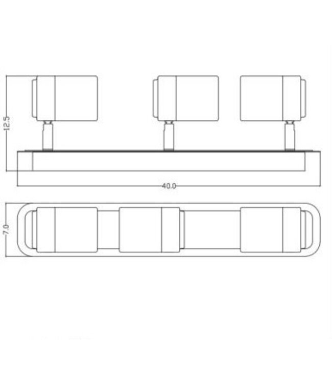 Badkamer spots opbouw 3x5W GU10 dimbaar, richtbaar
