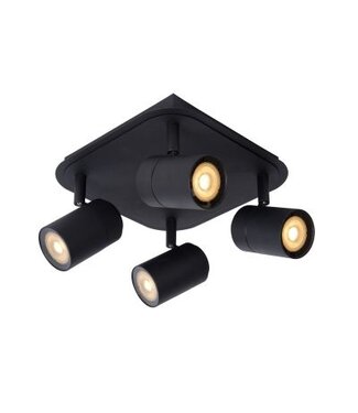 Plafondlamp badkamer zwart 4x5W GU10 richtbaar, dimbaar