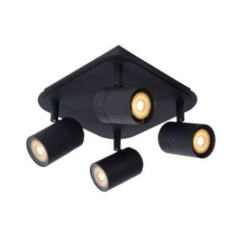 Plafonnier IP44 salle de bain 4x5W LED GU10 orientable dimmable noir