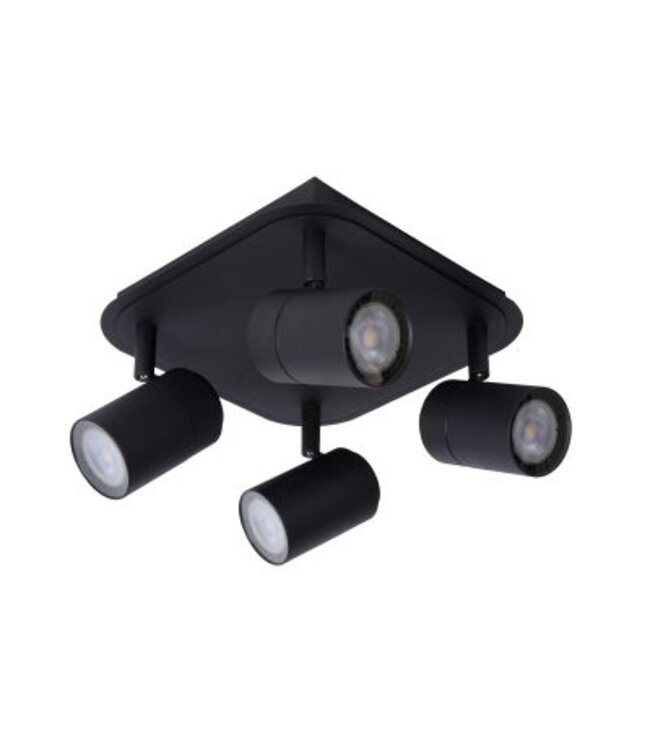 Plafondlamp badkamer zwart 4x5W GU10 richtbaar, dimbaar