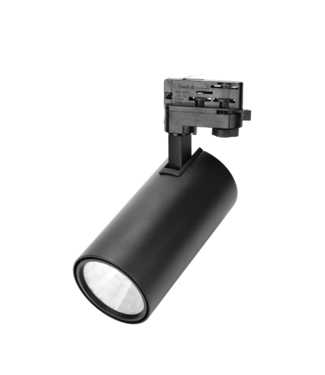 Spot sur rail LED triphasé 30W 4000 lumen noir, blanc