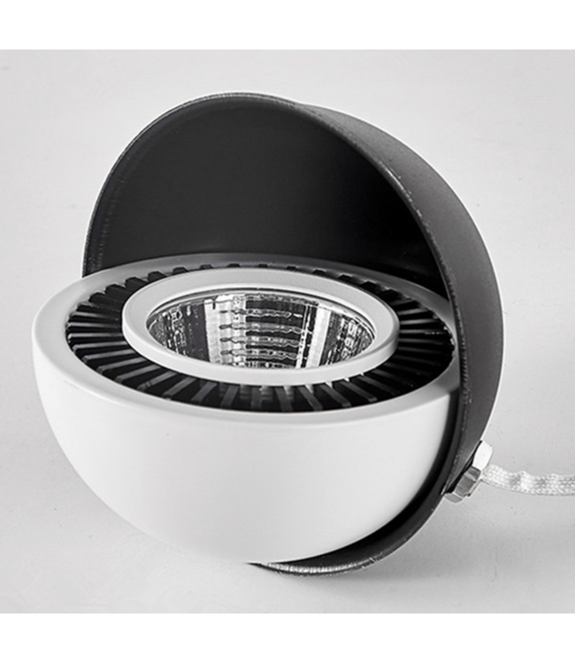 Double spot encastrable 2x10W LED blanc, noir dimmable peu profond