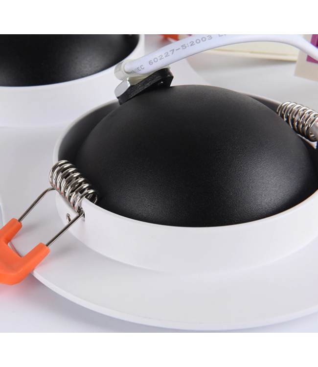 Spot encastrable double 2x15W LED dimmable noir, blanc faible hauteur