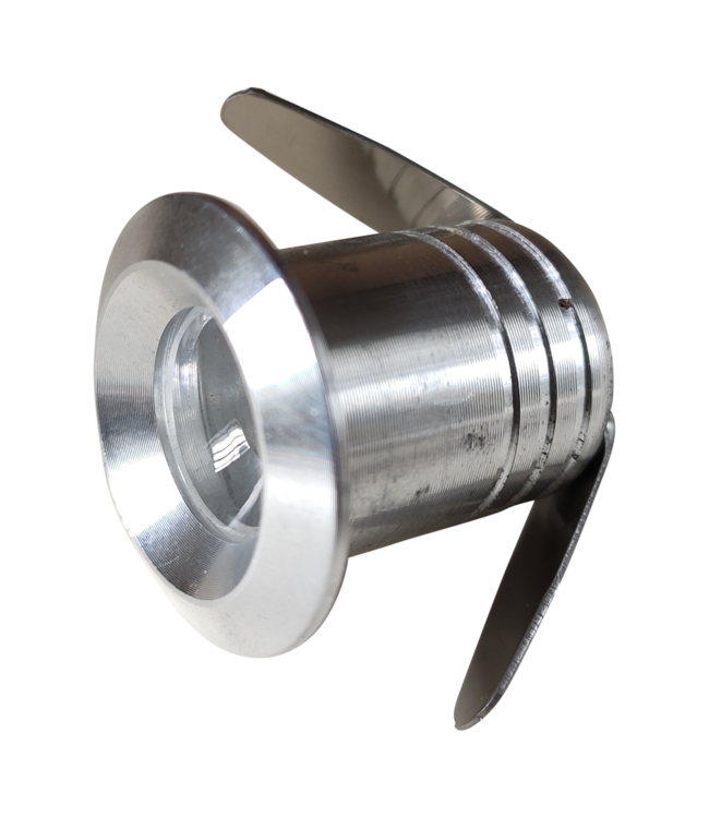 Klein spotje inbouw LED 1W 20mm zaagmaat grijs optie IP44, zwart , wit