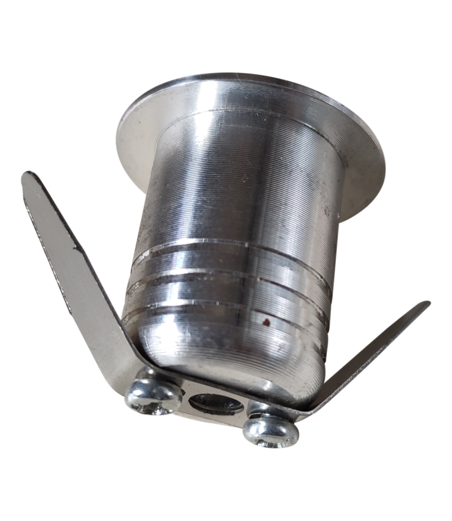 Klein spotje inbouw LED 1W 20mm zaagmaat grijs optie IP44, zwart , wit