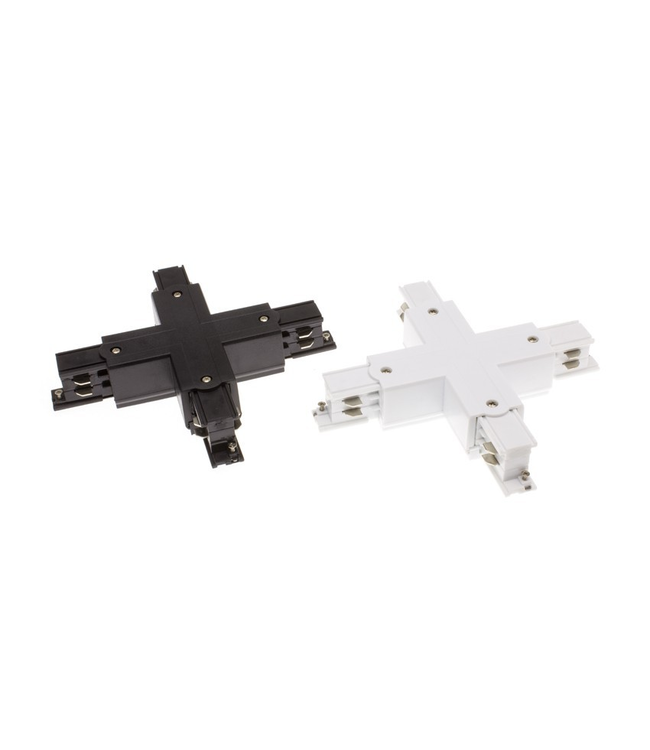 Connecteur X pour rail triphasé blanc ou noir