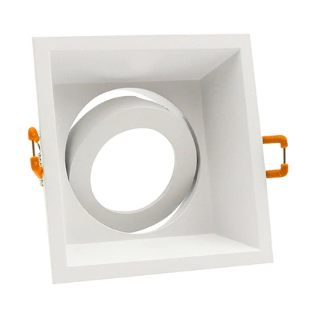 Spot seul carré LED encastrable AREO en plastique blanc