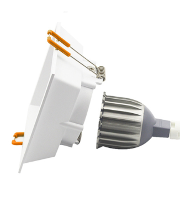 Inbouwspot wit vierkant GU10 zaagmaat boorgat 90 mm x 90 mm richtbaar