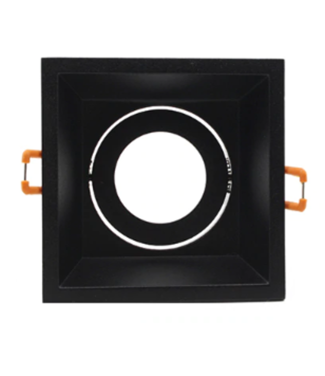 Vierkante inbouwspot zwart  GU10 boorgat 90 x 90 mm richtbaar