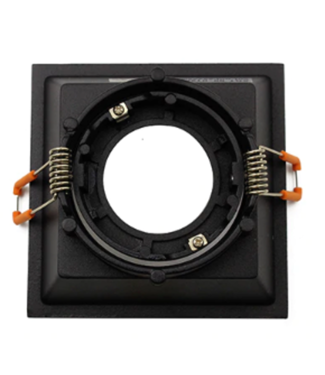Vierkante inbouwspot zwart  GU10 boorgat 90 x 90 mm richtbaar
