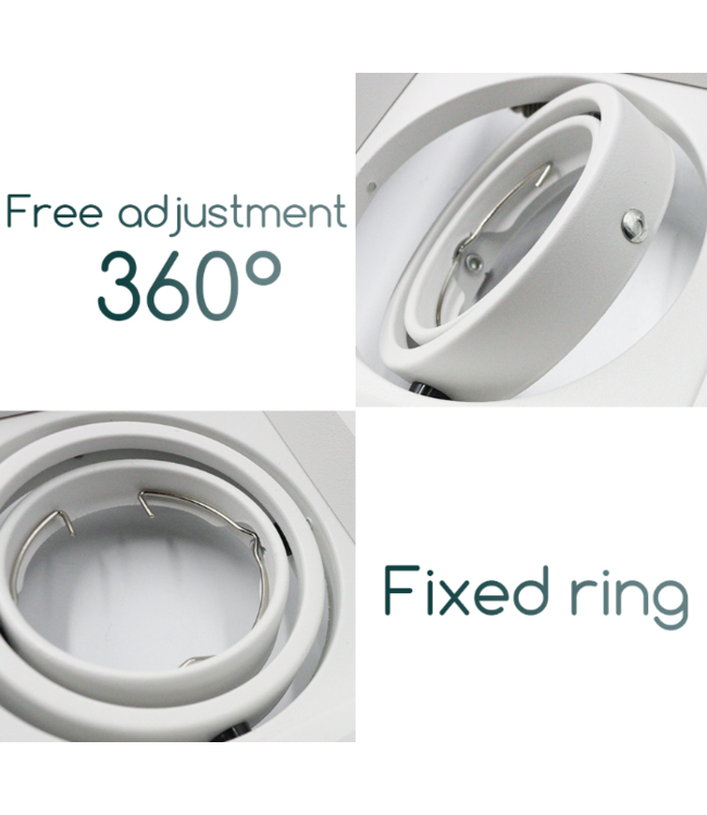 Downlight carré noir GU10 perçage 110 x 110 mm