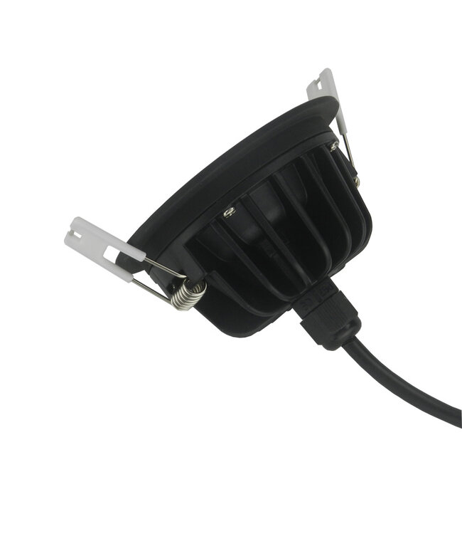 Badkamer inbouwspot IP65 LED 7W zwart dimbaar 75 mm