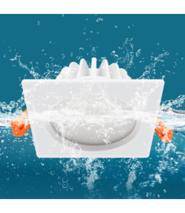 Spot LED extérieur encastrable IP65 blanc carré 12W diamètre 110 mm