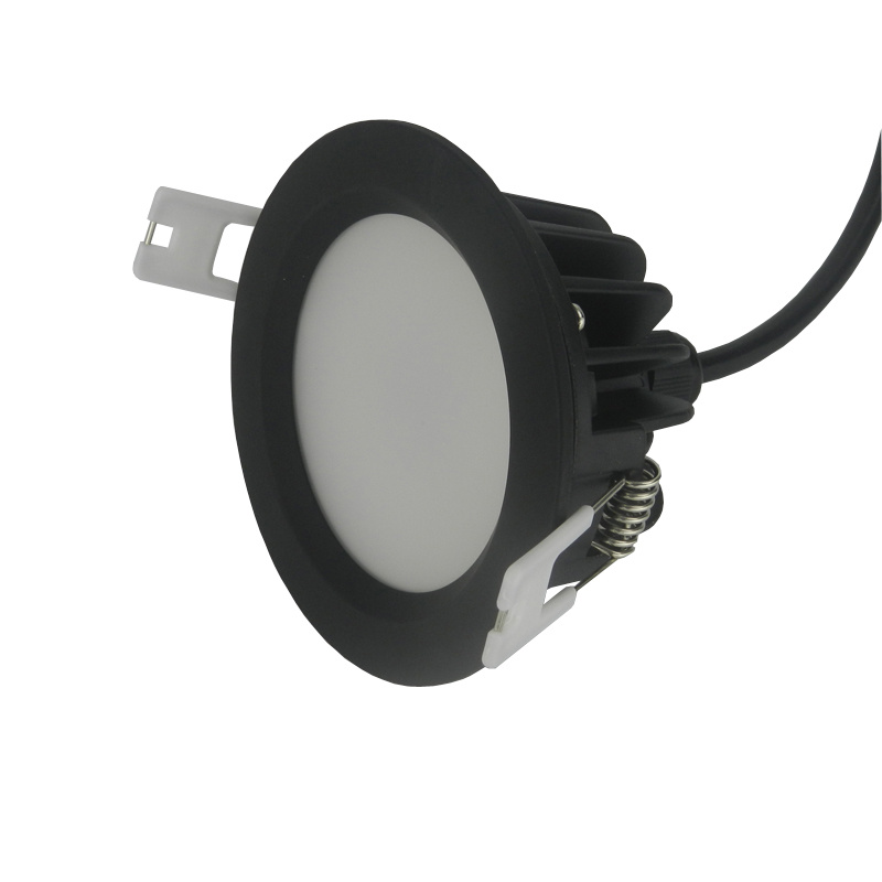 Spot LED encastrable salle de bain IP65 étanche 12W carré noir scie 95 mm