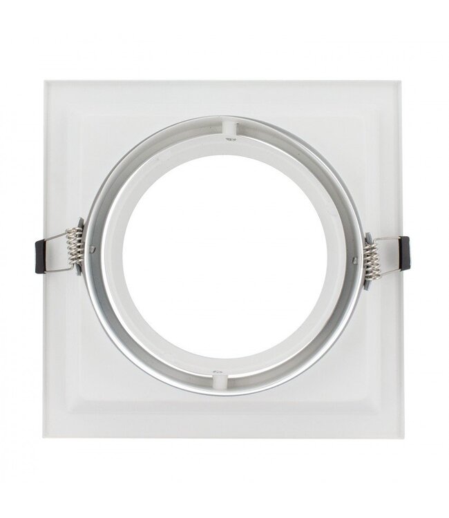 Inbouwspot AR111 GU10 vierkant zaagmaat 160x160mm wit of zwart