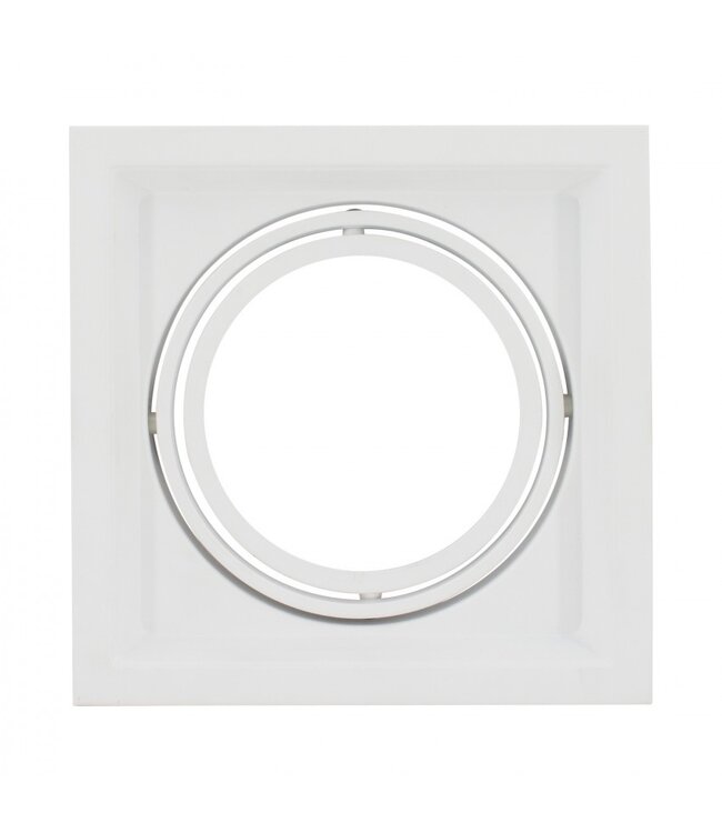 Inbouwspot AR111 GU10 vierkant zaagmaat 160x160mm wit of zwart