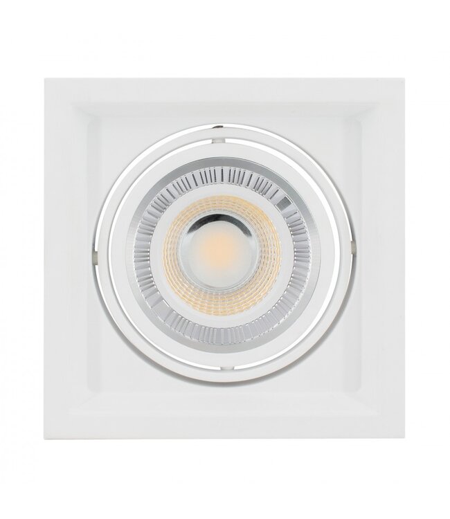 Spot encastrable 220V AR111 carré perçage 160x160mm blanc ou noir