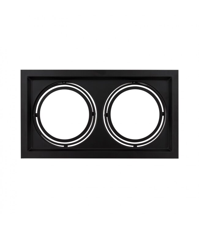 Plafondspot inbouw 2xAR111 GU10 zaagmaat 160x310mm wit of zwart