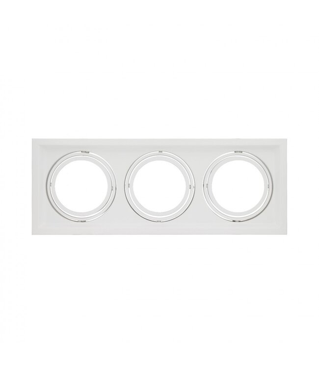 LED armatuur inbouw voor 3xAR111 GU10 zaagmaat 160x460mm wit of zwart