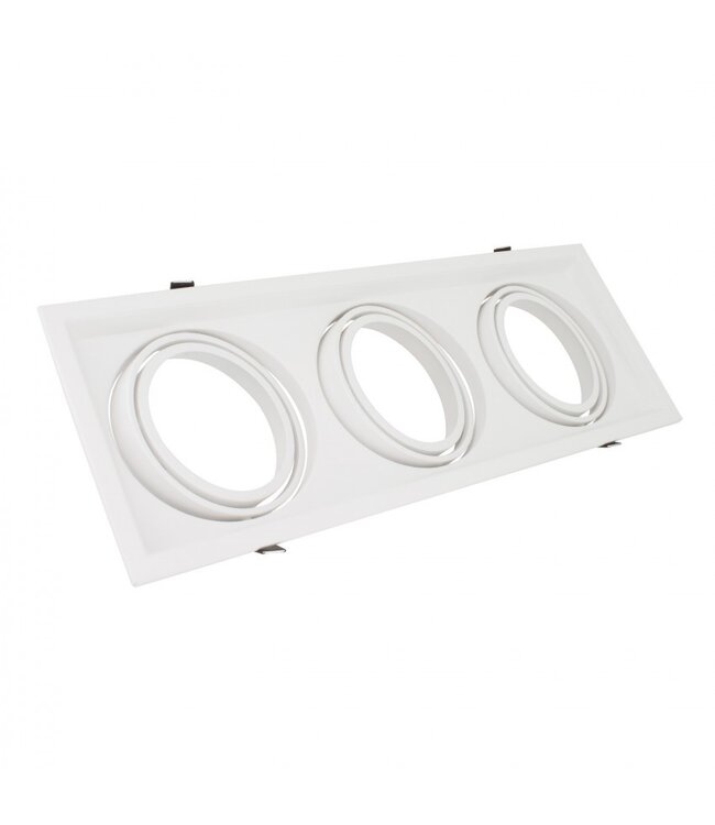 LED armatuur inbouw voor 3xAR111 GU10 zaagmaat 160x460mm wit of zwart