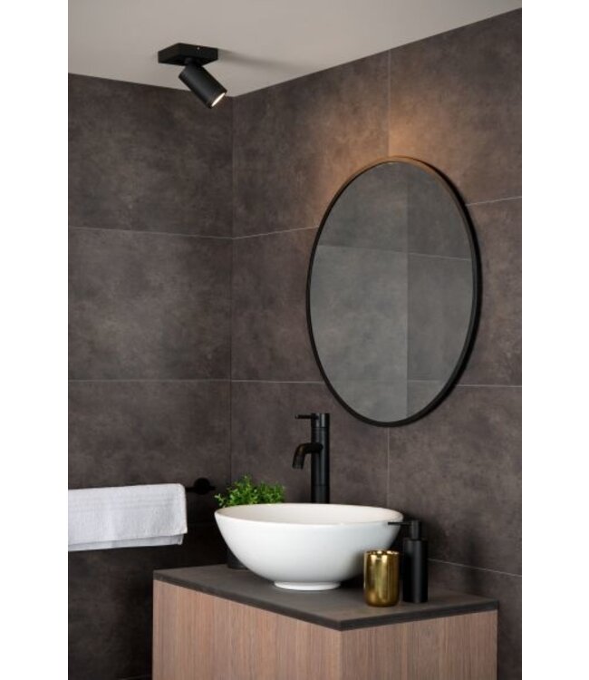 Badkamerlamp IP44 zwart of wit GU10 met 5W LED dim to warm