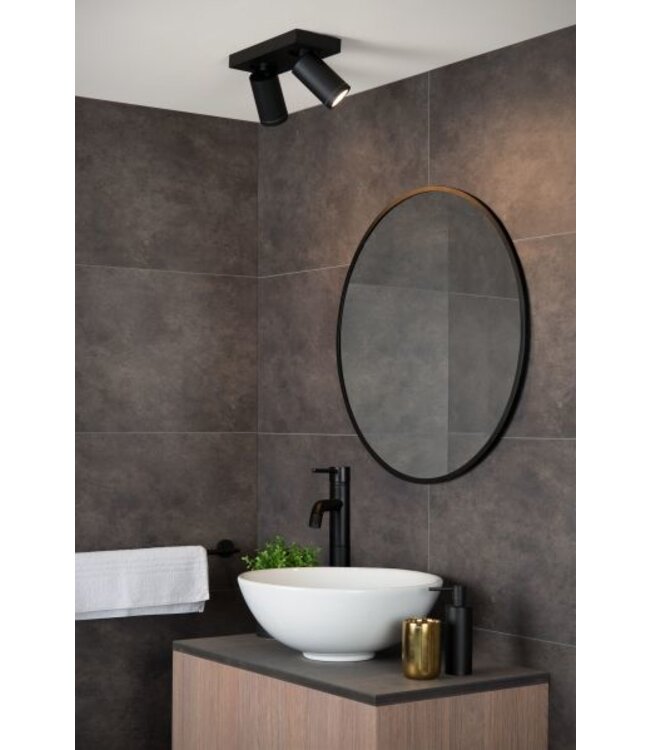 Plafondspot badkamer wit of zwart 2x5W GU10 dim to warm