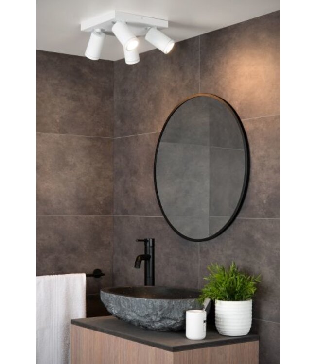 Plafonnier spot salle de bain 4x5W LED GU10 blanc ou noir