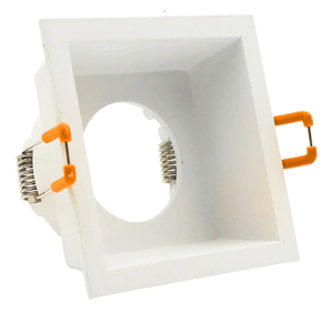 Spot encastrable carré GU10 blanc diamètre perçage 75 mm x 75 mm orientable