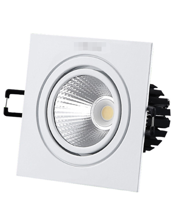 Spot encastrable ouverture 90mm 12W LED carré blanc dimmable