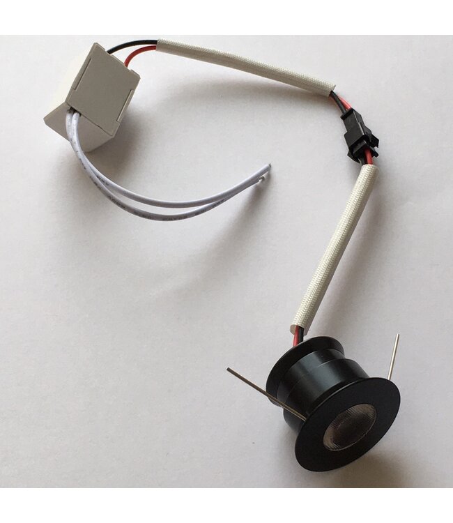 Mini inbouwspot zwart LED 4W rond dimbaar zaagmaat 30mm