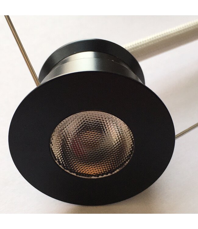 Mini spot LED encastrable noir 4W rond dimmable scie 30mm