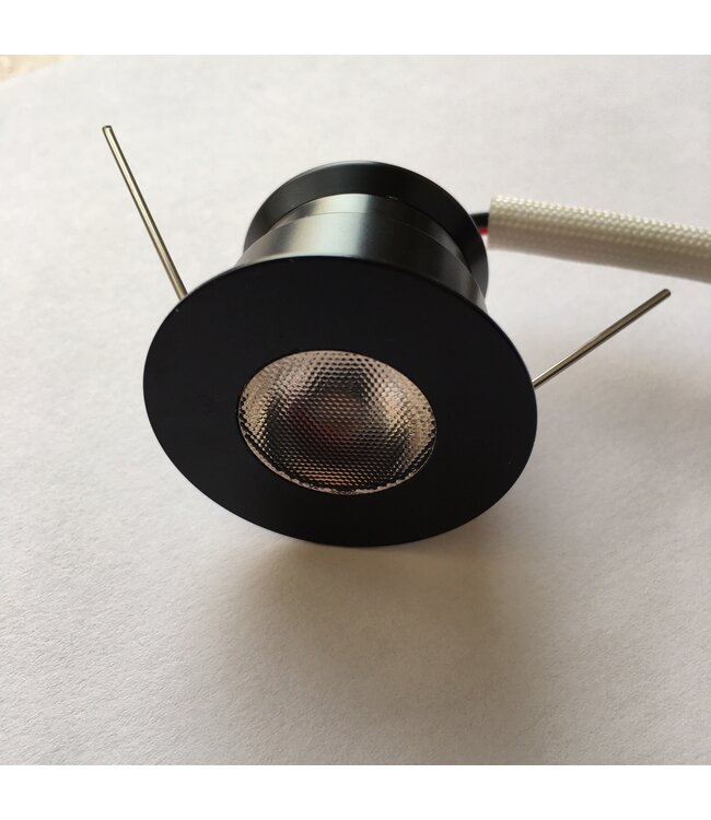 Mini inbouwspot zwart LED 4W rond dimbaar zaagmaat 30mm