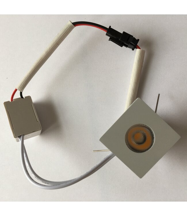 Inbouwspot vierkant LED dimbaar 4W mini wit 30mm zaagmaat