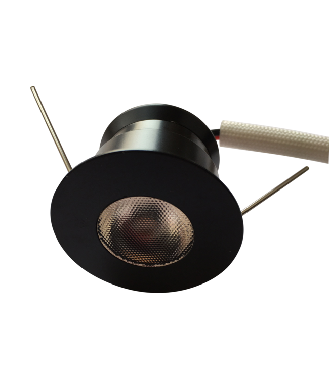 Mini inbouwspot zwart LED 4W rond dimbaar zaagmaat 30mm