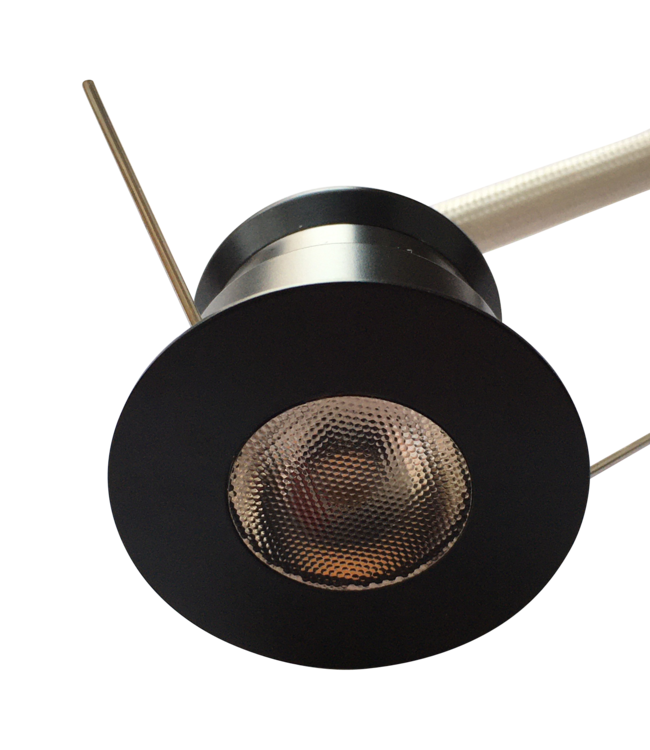 Mini spot LED encastrable noir 4W rond dimmable scie 30mm
