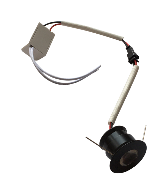 Mini inbouwspot zwart LED 4W rond dimbaar zaagmaat 30mm