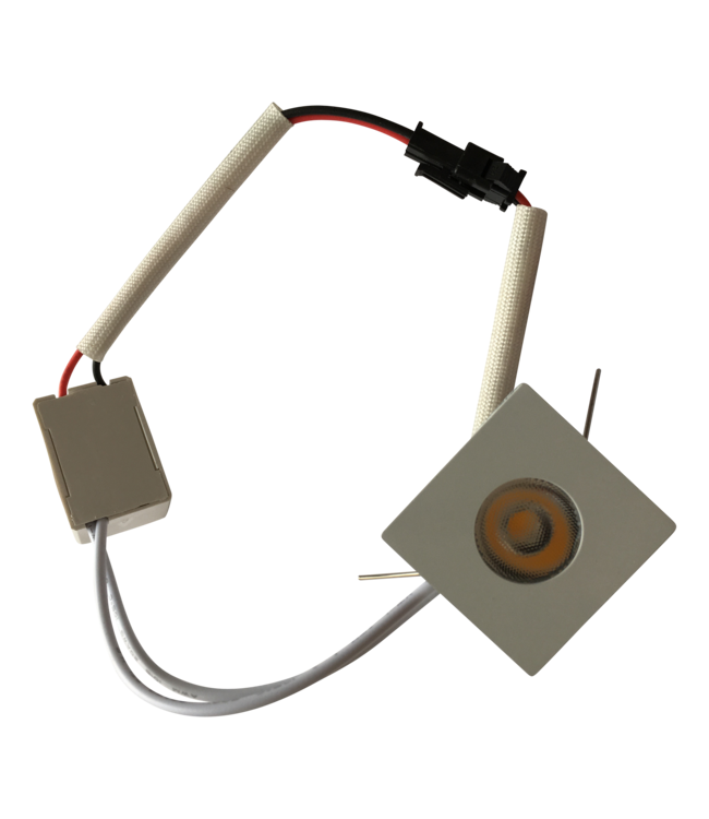 Inbouwspot vierkant LED dimbaar 4W mini wit 30mm zaagmaat