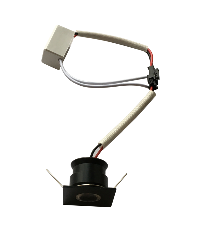 Spot encastrable petit diamètre noir carré LED 4W scie 30 mm
