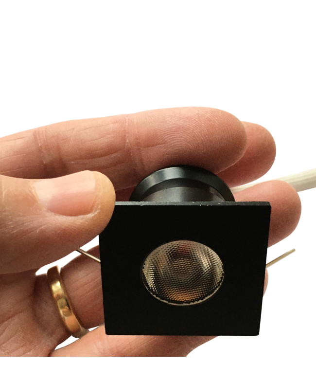 Inbouwspot vierkant zwart mini LED 4W 30mm zaagmaat