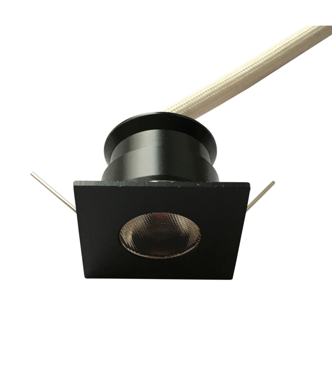 Inbouwspot vierkant zwart mini LED 4W 30mm zaagmaat