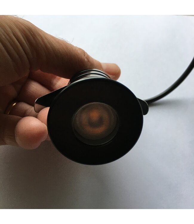 Mini LED spot 3W IP67 230V zonder trafo zwart