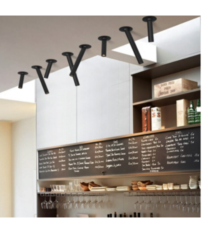 Spot plafond tube LED 7W 10, 20 ou 30 cm blanc ou noir