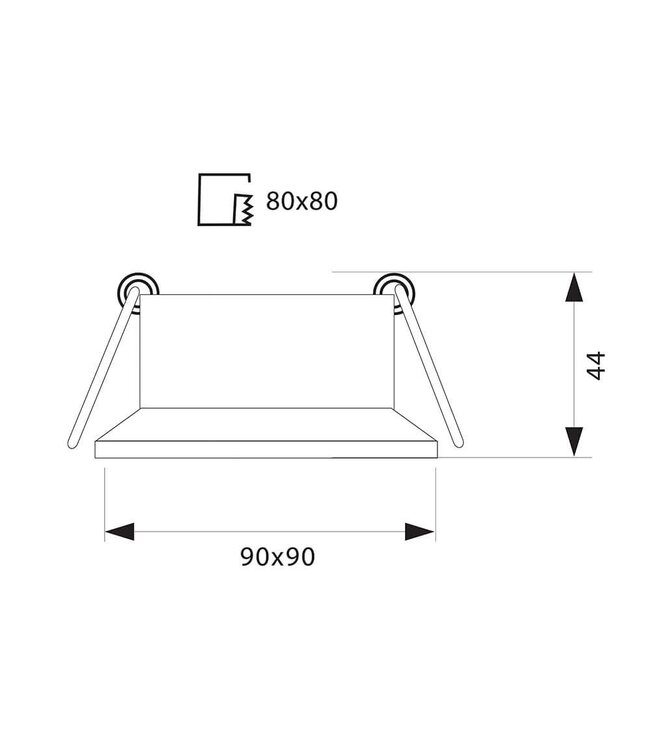 Spot carré encastrable GU10 blanc perçage 80 mm 230V