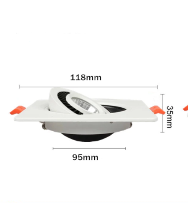 Spot LED extra plat 10W blanc, noir dimmable pas besoin de transfo