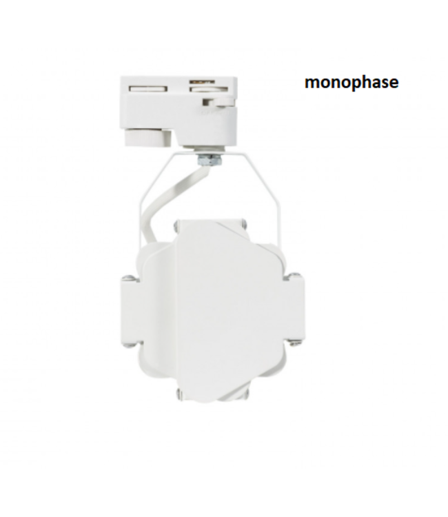 Theaterspot op rail wit industrieel