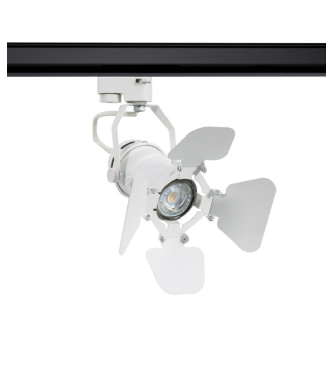 Theaterspot op rail wit industrieel