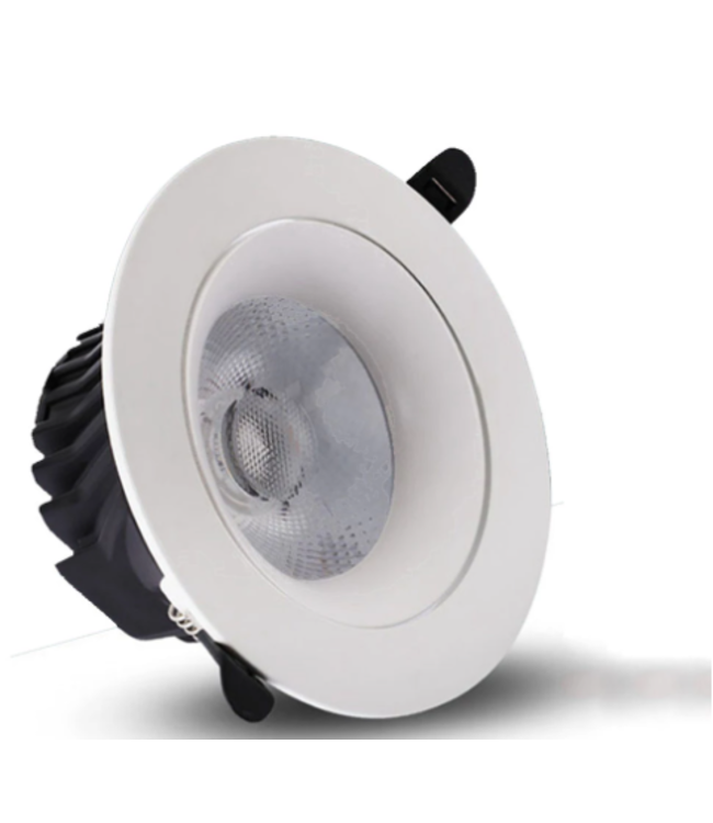 Spot LED encastrable orientable 7W design blanc perçage 75 mm