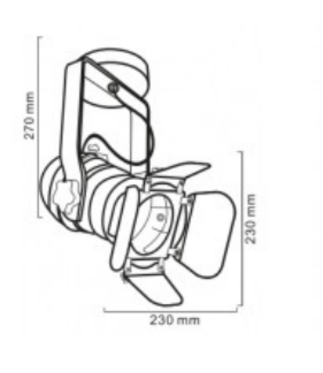 Spot cinéma industriel orientable noir E27